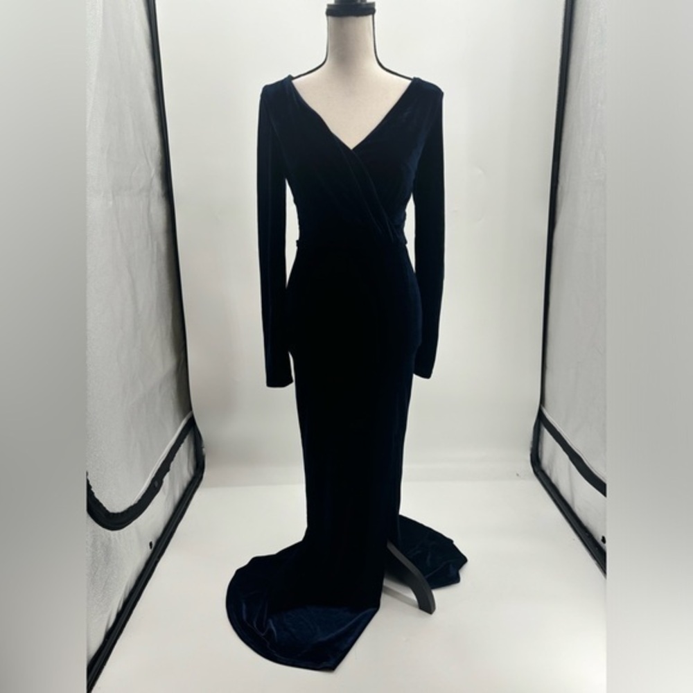 UEC size XS (US 4) Collectif Vintage Blue Lexie Velvet  Dress  vintage inspired
